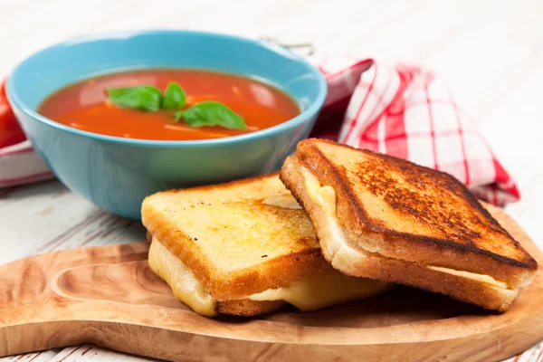 Tomato soup and basil