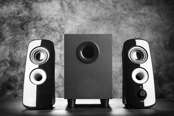 Modern black sound speakers