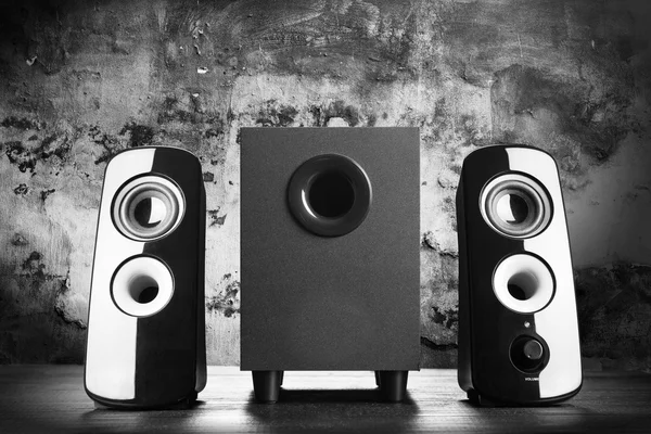 Modern black sound speakers