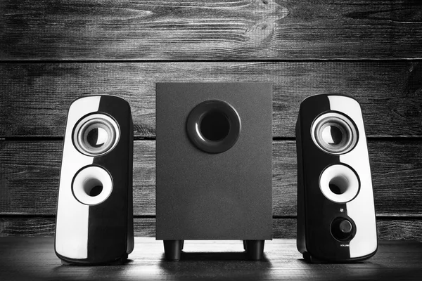 Modern black sound speakers