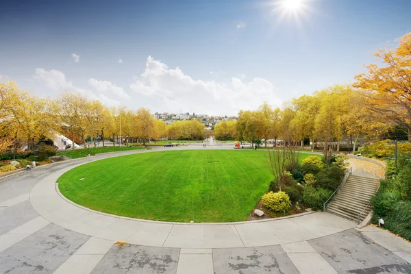 Landscape of Seattle center near space needle