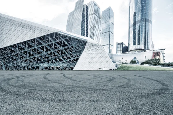 Asphalt road and modern buildings in Guangdong