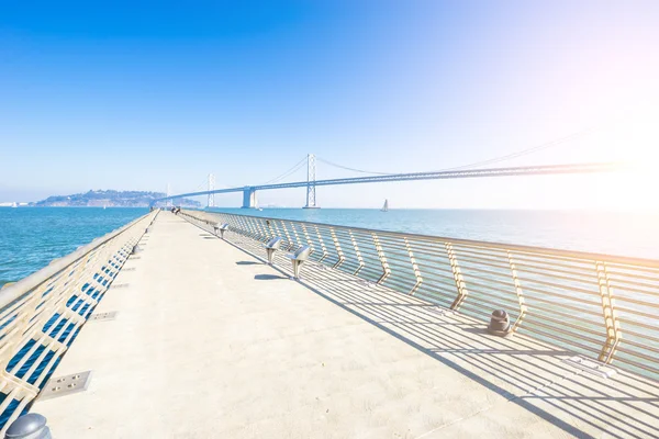 Pedestrian bridge near bay bridge in San Francisco