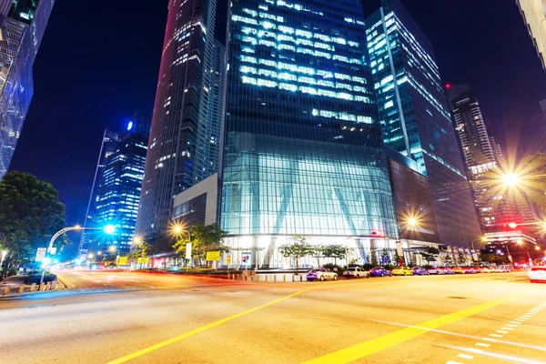 Modern city street view at night