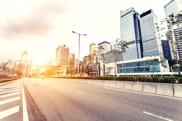 Modern cityscape and road