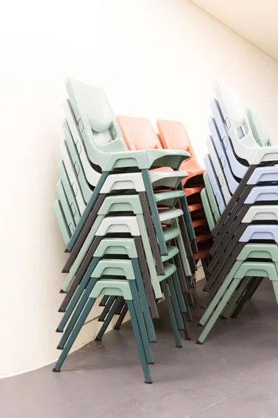 Colorful stack of chairs