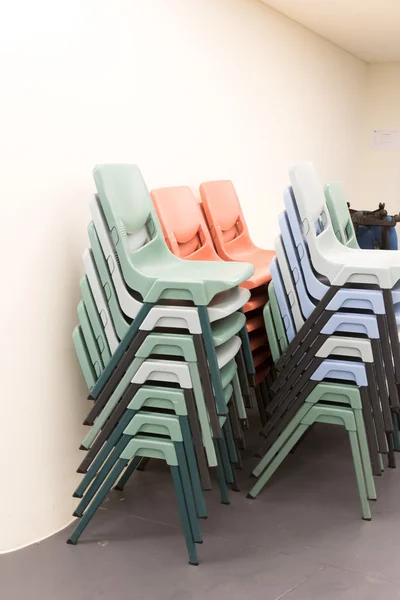 Colorful stack of chairs