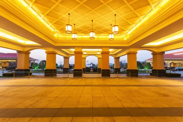 Hotel entrance front reception hall