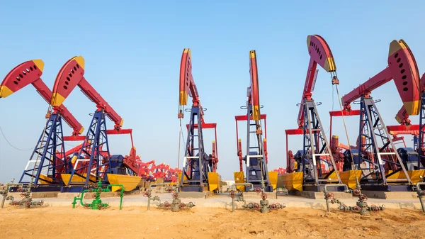 Oil field with pump units