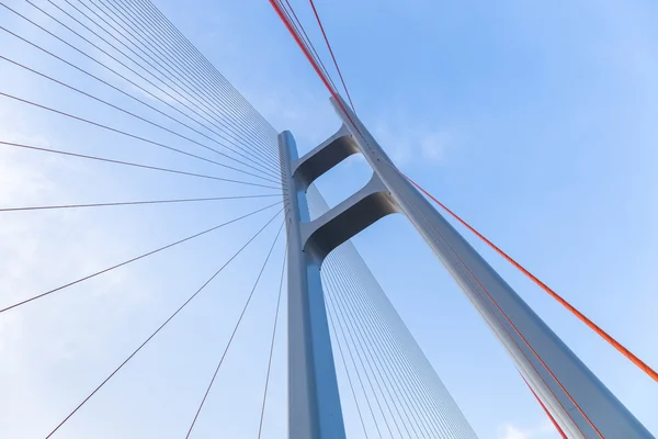 The cable stayed bridge closeup