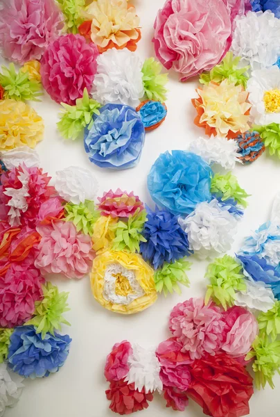 Wall of Tissue Paper Flowers