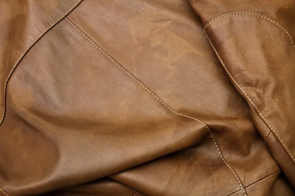 Detail of light brown leather clothing