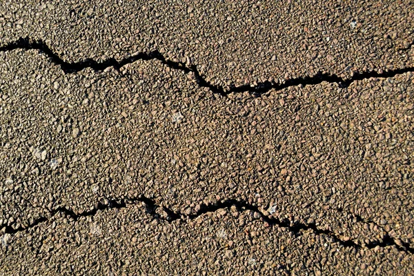 Double crack in an asphalt