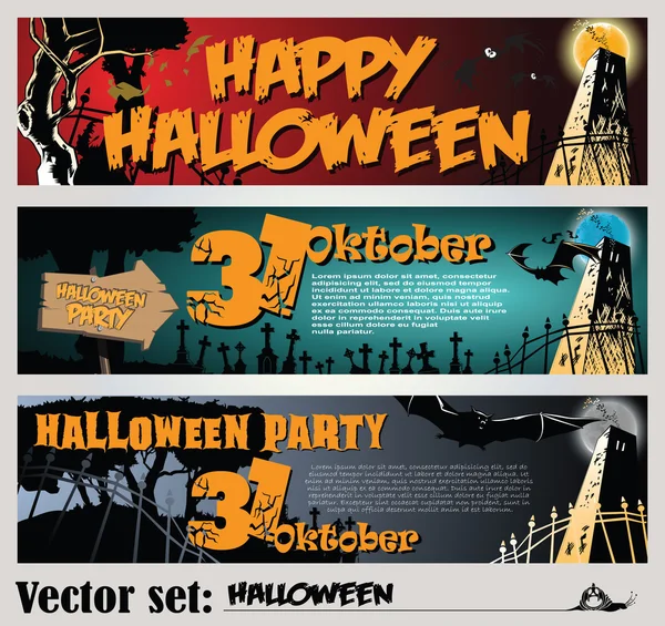 Vector banners to prepare for the holiday Halloween