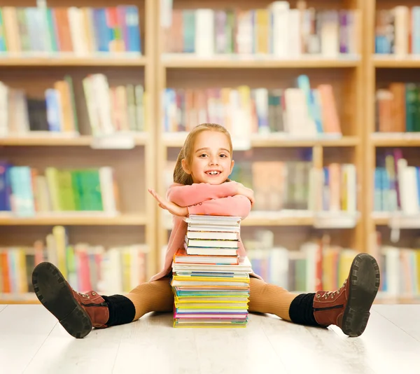 School Kid Education, Child Books, Little Girl Student, Book Stack