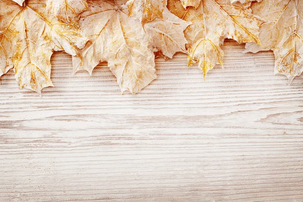 Wood Background White Leaves, Autumn Wooden Board Texture, Leaf Plank