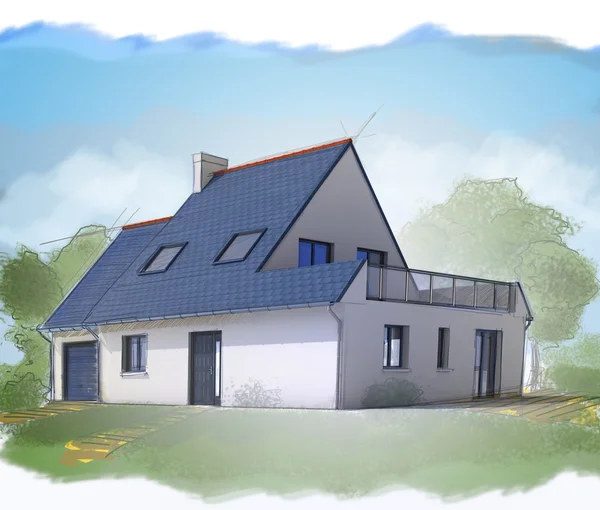 3 boyutlu ev çizim — Stok Foto © bolina 11687759