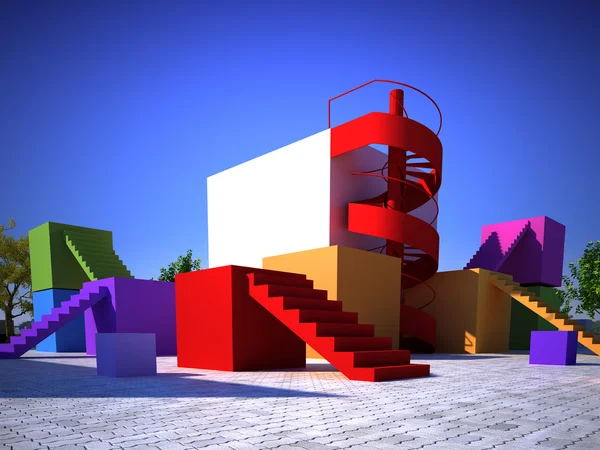 Colorful modern built structure