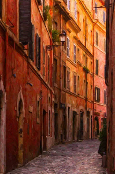 Rome Narrow Street Painting
