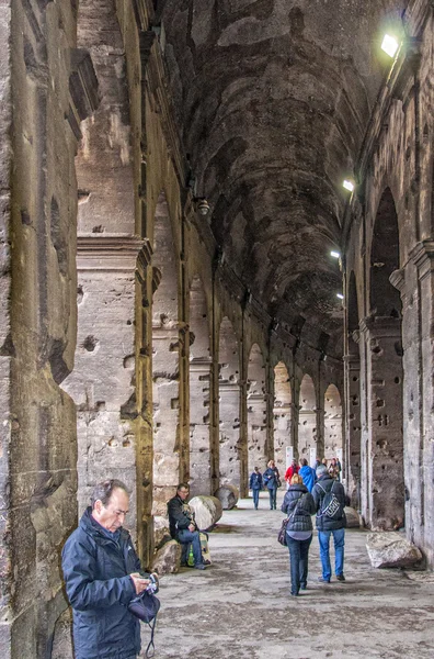 Rome Colosseum Interior Corridor with tourists