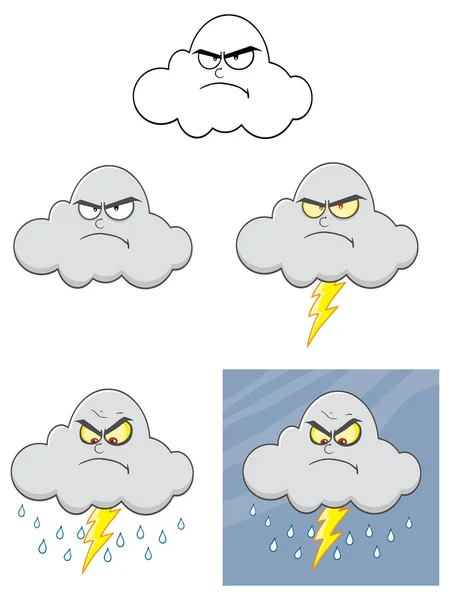 Cartoon cloud set