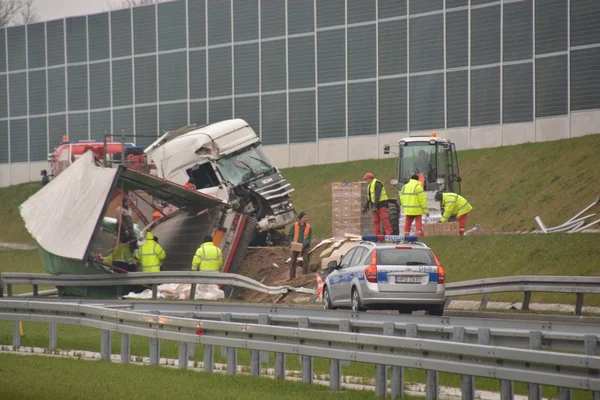 Truck crash view