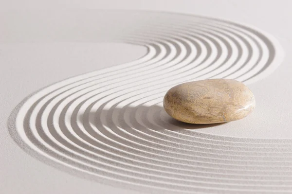 Japanese ZEN garden with raked white sand