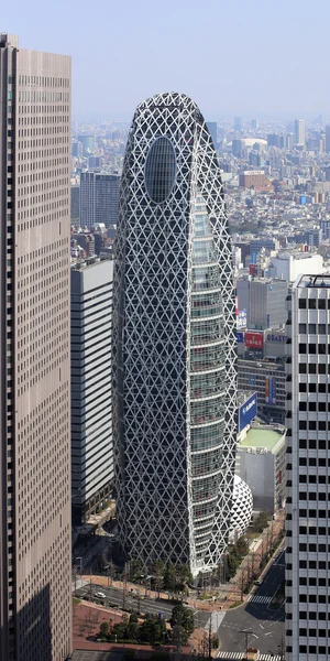 Looking to the new modern tower in center of Tokyo, Japan