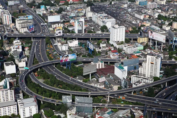 Bird eye view of highways in Bangkok