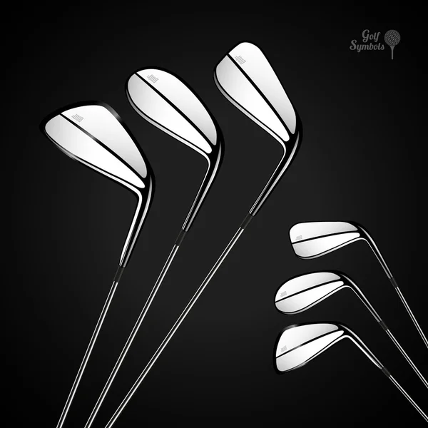 Golf sticks on the dark background as vector design elements