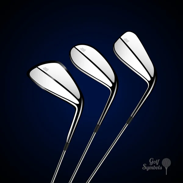 Golf sticks on the dark background as vector design elements