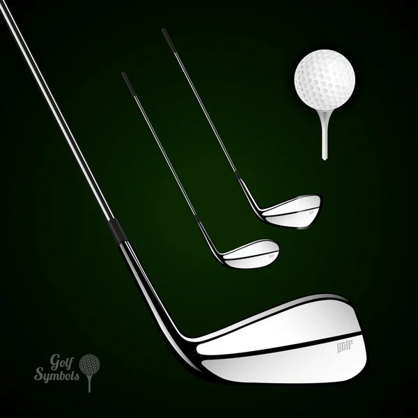 Golf ball and golf stick on the dark background
