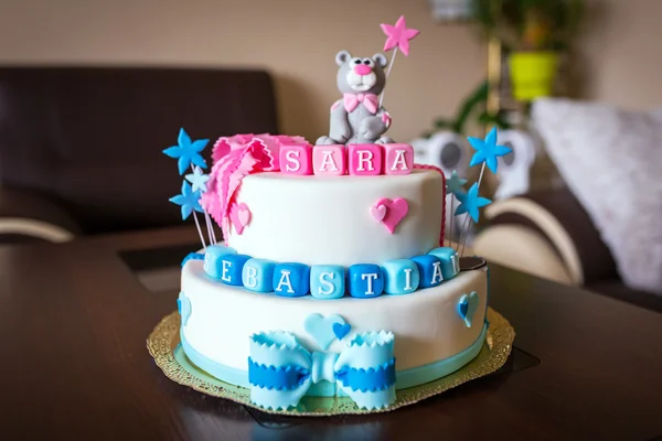 Birthday cake for baby boy and girl