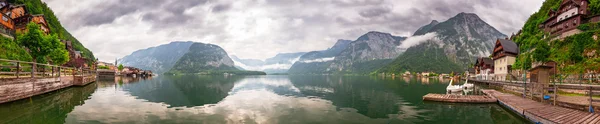 Panorama of Hallstatter lake in Alps