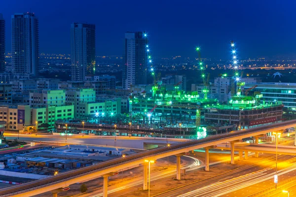 Technology park of Dubai Internet City at night