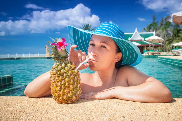 Pineapple drink at the swimming pool