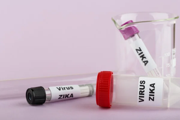 Zika virus concept photo with test tube