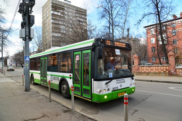 Moscow, Russia - March 14, 2016. City bus route 78 on Gorokhovaya street