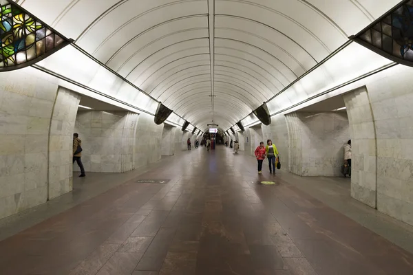 MOSCOW  metro station Tsvetnoy Bulvar, Russia.  Moscow Metro carries over 7 million passengers per day