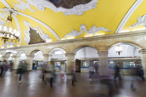 MOSCOW   metro station Komsomolskaya, Russia. Metro station Komsomolskaya is a great monument of the Soviet era.