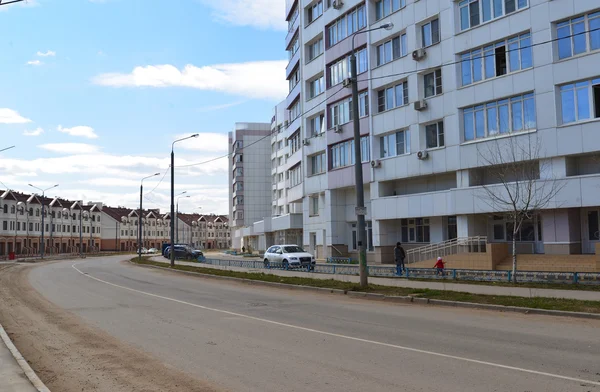 KRASNOGORSK, RUSSIA - APRIL 22,2015: Krasnogorsk is city and center of Krasnogorsky District in Moscow Oblast located on Moskva River. Area of residential development on about 2 million square feet