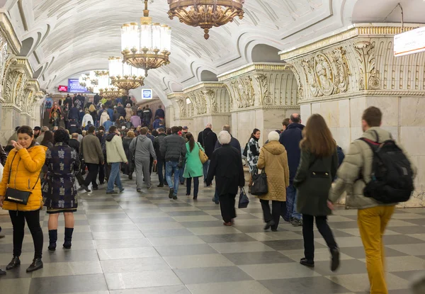 MOSCOW, RUSSIA -27.04.2015. subway stations Prospekt Mira. Moscow Metro carries over 7 million passengers per a day