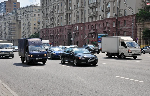 MOSCOW, RUSSIA - 15.06.2015. Traffic on the Garden Ring. Sadovoe koltso -circular main street in central Moscow.