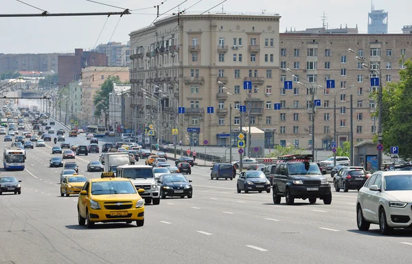 MOSCOW, RUSSIA - 15.06.2015. Traffic on the Garden Ring. Sadovoe koltso -circular main street in central Moscow.