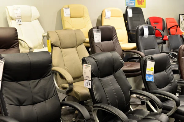 MOSCOW, RUSSIA - 24.09.2015. The interior of  shop Hoff - one of the largest Russian furniture network. Computer chair