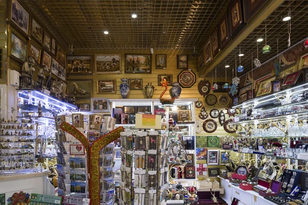 Moscow, Russia - January 10 2015. The interior of  souvenir shop in  shopping center at Central Childrens Store