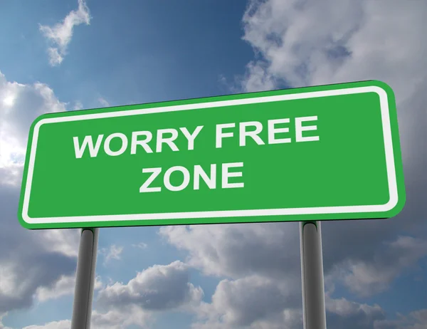 Road sign worry free zone