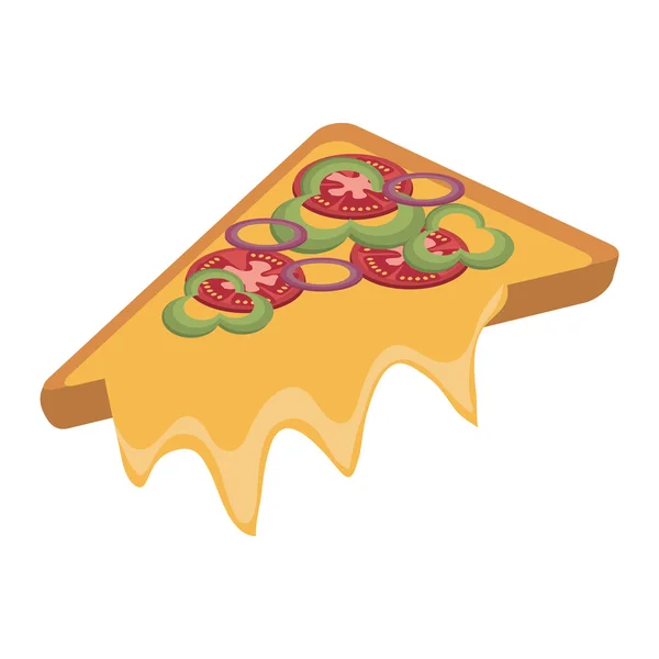 Fast food pizza slice, vector graphic