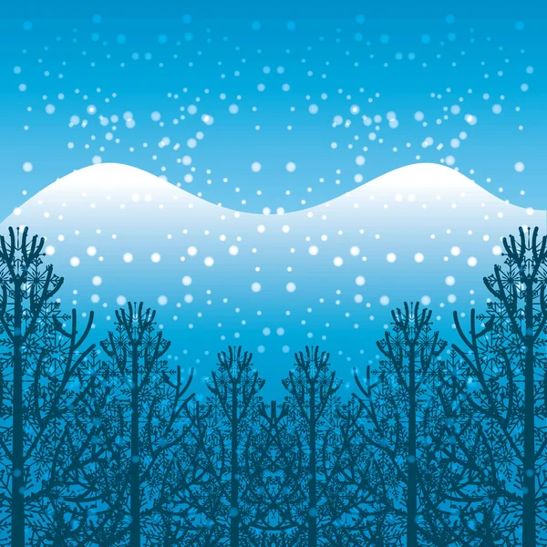 Winter season landscape icon