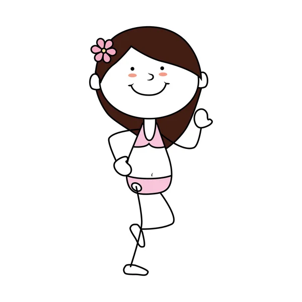 Girl cartoon kid happy isolated design